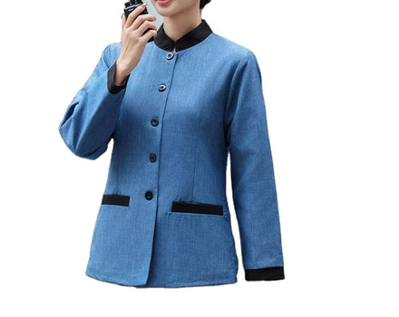 Oem Customized logo Design Long-sleeved Work Attire for Cleaning Housekeeping Hospital Cleaning Uniform
