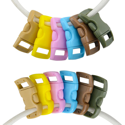 3/8'' Curved Contoured for Bracelet Clips Plastic Quick Side Release Buckles Straps for Climbing & Tour Use 17 Colors Mixed