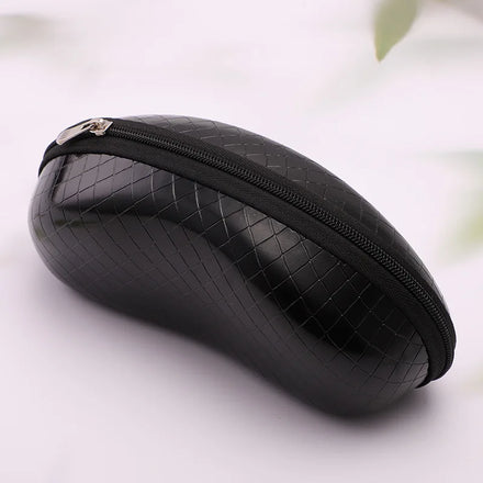 High End Simplicity square Pressure-resistant Practical Leather Sunglasses case Portable Black Zipper Eyeglasses Cases Bags