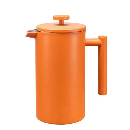 Coffee Press Durable Orange Color Double Wall 304 Stainless Steel Cafetiere No Coffee Grounds French Press
