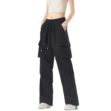 Oem Customized logo Design Foreign Trade Unisex Warm Plus Velvet Loose Wide-leg Couple Casual Overalls Pants Trousers