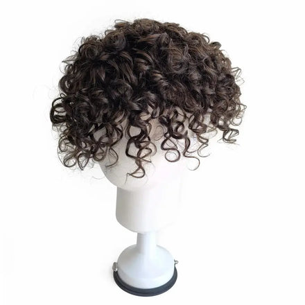 Swiss Lace Afro Curly Style Soft Natural Human Hair Full Lace Cap Wig and Toupee