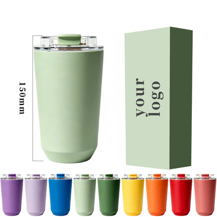 12oz Coffee Thermos Cup 8oz 304 Stainless Steel Portable Office 16oz Car Water Cup Simple Business Gift Water Cup Travel Mugs