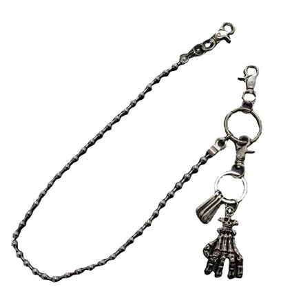 Men Retro Metal Ghost Head Claw Chain Hip-hop Trousers Pants Key Chain Hook Decoration Trendy Accessories