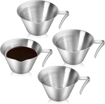 Stainless Steel Espresso Accessories Measuring Cup with Dual Scale Espresso Shot Pitcher with V-Shaped Mouth 3.4OZ/100ML