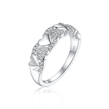 925 Silver Jewelry Original Wholesale 3a Zircon Rhodium Plated Trendy Finger Casual Silver Ring for Women