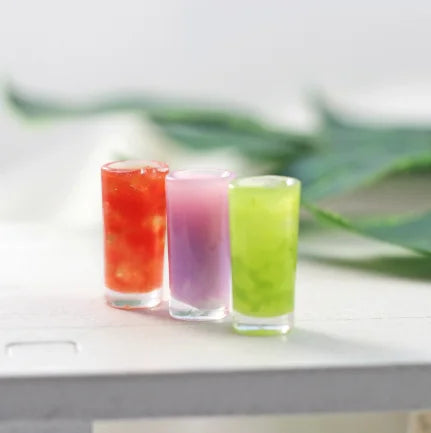 1/6 1/12 Doll House Simulation Miniature Mini Summer Iced Vegetable Juice Cup Model Decor