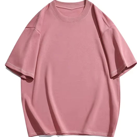 OEM Custom logo Embroidery Printed Design 300g Drop Shoulder Round Neck T-shirt Custom Work Clothes Solid Color T-shirt