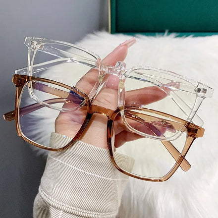 New Artistic Retro Student Myopia Glasses Frames Anti-blue Light Large square Eyeglasses Frames Comfortable Fit Lightweight