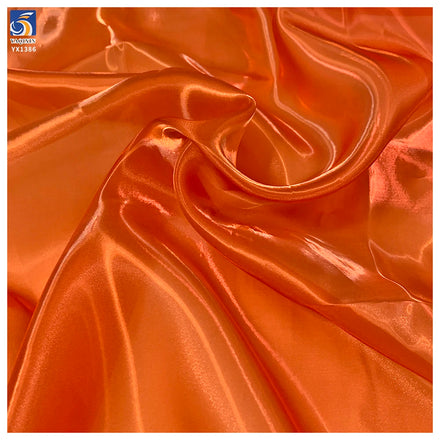 YX1386 High Quality 60gsm 100%Polyester Super Water Glossy Liquid Organza Fabric Liquid Soft Organza Mikado Fabric