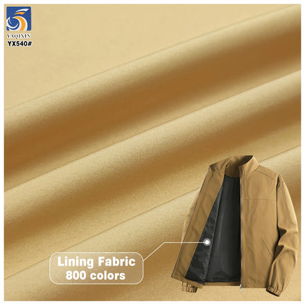 YX540 Wholesale Khaki Taffeta Fabric 100% Polyester 300T Pongee Lining Fabric Price Per Meter by Roll