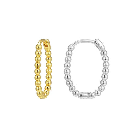 EH1567 2025 925 Silver Gold Round Beads Women's Earrings Gold Plated Luxury Simple Waterproof Gift Jewelry
