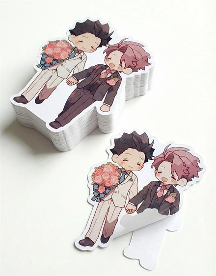 Custom Custom Labels Cartoon Waterproof Die-Cut Stickers Logo Stickers Glossy Bright Effect Holographic Shredded Stickers