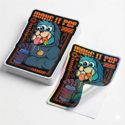 Custom Holographic Die Cut Stickers Die Cut Labels Vinyl Pvc Waterproof Printing Custom Logo Holographic Stickers