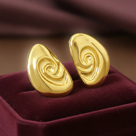 Summer Earrings Jewelry Foxi Wholesale 18K Gold Plated Geometric Beach Style Conch Stud Earrings for Women