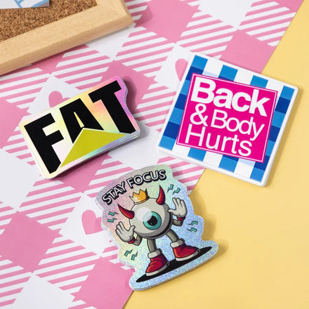 Custom Transparent Bright Glossy Various Craft Die Cut Cut Sticker Vinyl Custom Creative Cartoon Design Holographic Sticker
