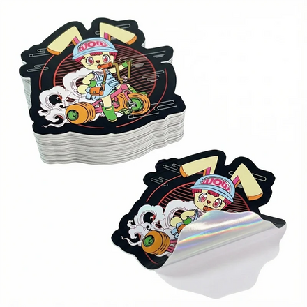 Custom Printed Die-Cut Holographic Shredded Effect Cut Stickers Decorative Water Cup Stationery Cute Stickers