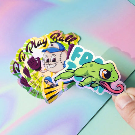 Customized Waterproof Printed Logo Packaging Glossy Vinyl Holographic Custom Die-Cut Stickers Free Proofing