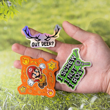 Custom Easy Peel Uv Resistant Printing Waterproof Durable Holographic Shredded Vinyl Stickers Die-Cut Custom