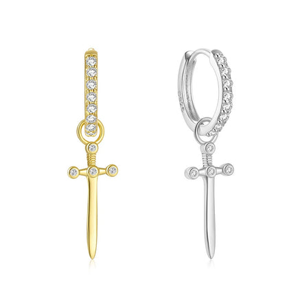 EH1588 Silver Gold Color Drop Earring Trendy Punk Hip Hop Rivet Earrings for Women Gothic Party Jewelry