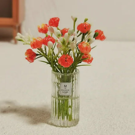 1/6 1/12 Doll House Simulation Miniature Mini Table Flower Decoration Potted Plant Model Decor