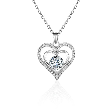 XGP112 925 Sterling Silver Necklace for Women Round Pendent Shiny Pave CZ Necklace Fashion Anniversary Birthday Jewelry Gifts