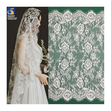 YX589 Best Selling Cheap African and French Eyelash Lace Fabric Wedding Mesh Eyelash Lace Fabric