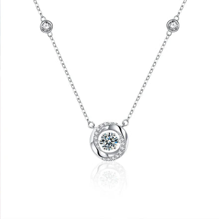 XHX0005 925 Sterling Silver Necklace Pendant for Women Jewelry Mobius Dynamic Necklace Simple Luxury Love Heart Lock Bone Chain