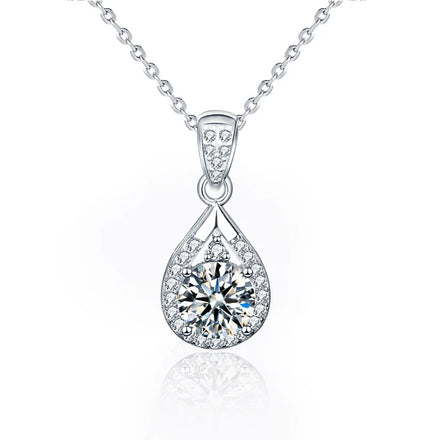 XMZ031 925 Sterling Silver Luxury Zircon Diamond Designer Necklaces Water Drop Moissanite Pendant Necklace Women Fine Jewelry