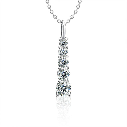 XMZ054 925 Sterling Sliver Fashion Luxury VVS Moissanite Diamond Necklace for Woman Wedding Jewelry Fine Jewelry Necklace