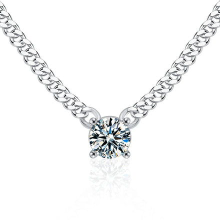 XMZ062 Hip Hop Style Luxury Cuban Chain 1 Carat Moissanite Pendant Necklace for Women 925 Sterling Silver Fine Jewelry Gift