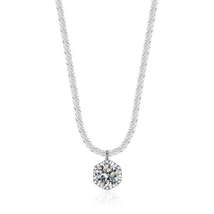 XMZ050 925 Sterling Silver Minimalist Style Charm Choker Pendant Fashionable Moissanite Necklace for Women's Party Gift Jewelry