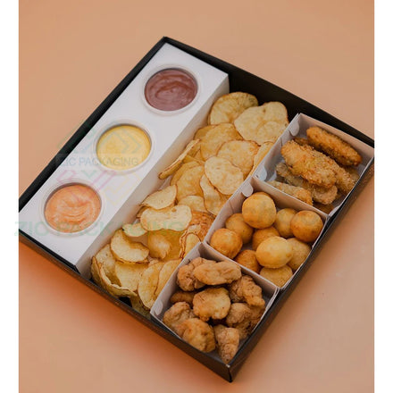 Wholesale Waffles Pancakes Cheesecakes Cookie Dough Strawberry Mixed Foods Platter Box with Compartments Custom Grazing Box