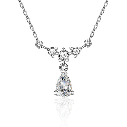 XMZ066 Fashion Water Drop Pendant Necklace Clavicle Chain Women Trendy Moissanite Jewelry Temperament Party Wedding Gift