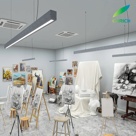Minimalist Sound-proof Acoustic & Texture Linear Led Pendant Light Living Room Chandelier Villa Modern Art Creative Lamp