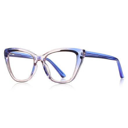 Custom Styles Modern Designer TR90 Transparent Cat Eyeglasses for Ladies Blue Light Computer Eye Frame