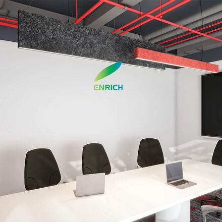 Modern Acoustic Texture LED Linear Light Sound-proof LED Pendant Light Office LED Custom Chandelier