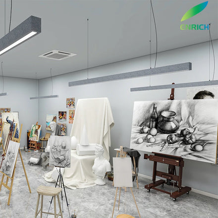 New Modern Linear Light Sound-proof Pendant Light Acoustic & Texture Chandelier for Lobby Villa Hotel Stair