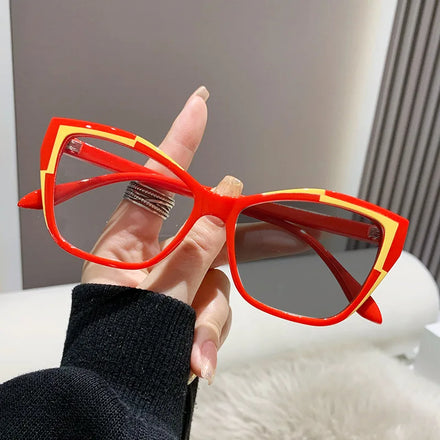 Cat's Eye Fashion Metal Optical Computer Glasses Frame Wholesale Photochromic Glasses Can Be Customized