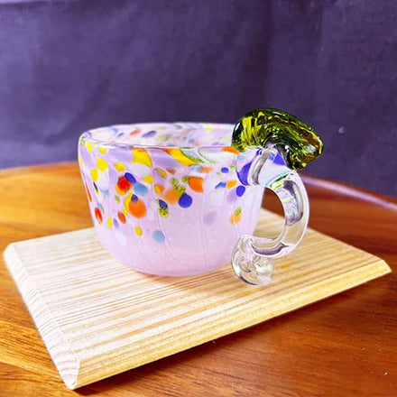 Customized Colored Artistic Hand Blown Murano Glass Coffee Mug Modern Luxury Eco-Friendly Individually Boxed Wedding Party Gift