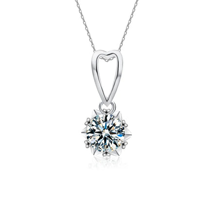 XMZ113 Classic Anniversary Gift Fashion Jewelry Six-Claw Heart VVS1 Moissanite Diamond Pendant Necklace Wholesale