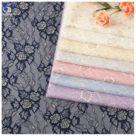 YX598 China Factory Cheap Lace Fabric Multicolor Peony Flowers Knitting Chantilly Lace Fabric for Children's Garments