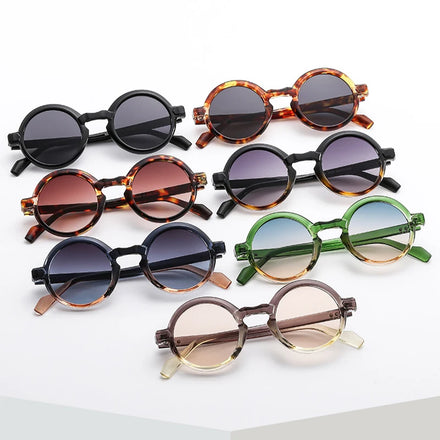 European and American Retro New Round Frame Punk Sunglasses Unisex Multicolor Trendy Fashion Designer Sun Glasses High Quality