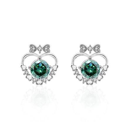 XEA017 925 Sterling Silver 0.5Ct 5mm Moissanite Buckle Earrings for Women Fashion Exquisite Fine Jewelry Accessories Party Gift