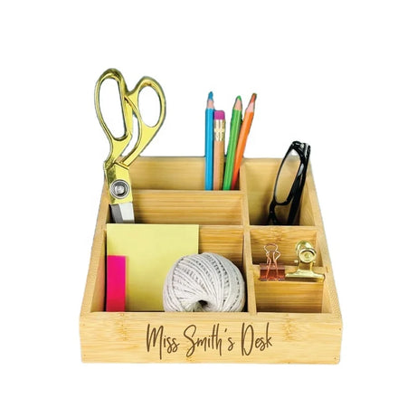 Personalised 5 -Tier Desktop Wood Organizer for Teachers Stationery for Tableware and Sundries Storage in Living Room