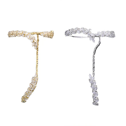 New Advanced Zircon Plant Winding Bracelet Simple Design Elegant Diamond Finger Adjustable Fashion Fine Jewelry Bracelets Women