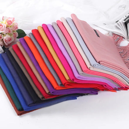 NEWNESS Hot Sale High Quality 40 Colors Women Islam Georgette Stylish Muslim Hijabs Solid Plain Bubble Chiffon Cashmere Argyle