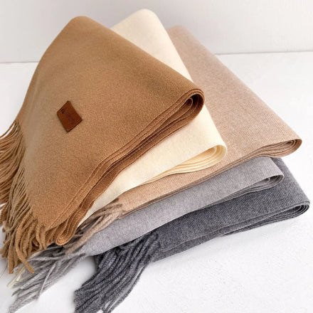 NEWNESS 2024 New Soft Cashmere Scarves Women Color Blocking Winter Shawl Tassel Many Colors Casual Thin Long Wrap Bows Argyle
