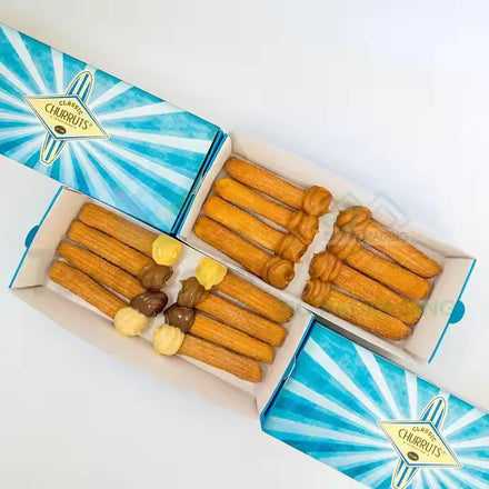 OEM Eco-Friendly Fast Food Packaging Box for Churros Cake for Cookies Macarons Crepes-for Bakery Gift Catering Lunch Embossed