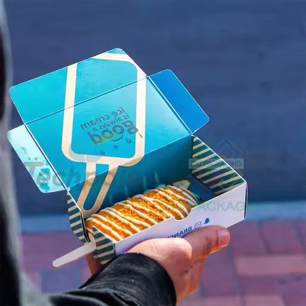 OEM Eco-Friendly Biodegradable Fast Food Packaging Folders Bakery Churros Cake Crepes Sushi Catering Lunch Sauce Matt Lamination